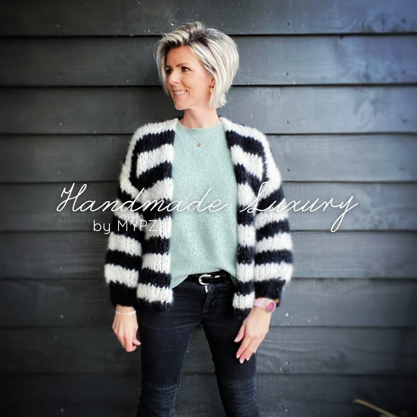 MYPZ Chunky Black & White Mohair Cardigan