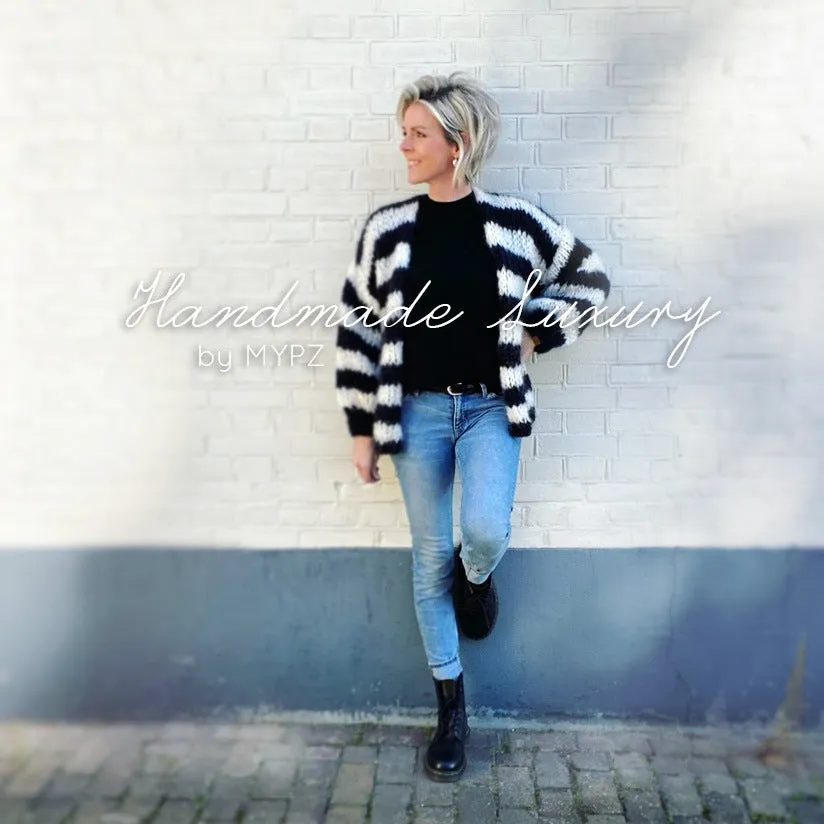 MYPZ Chunky Black & White Mohair Cardigan