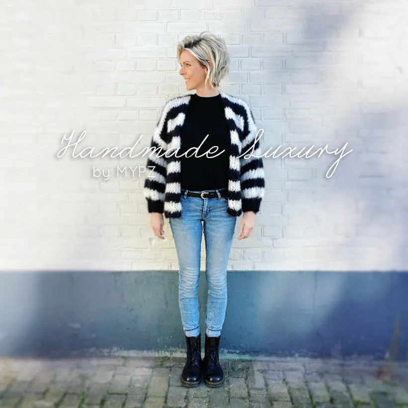 MYPZ Chunky Black & White Mohair Cardigan
