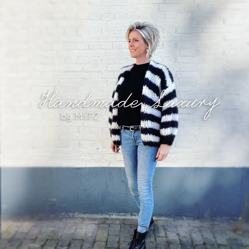 MYPZ Chunky Black & White Mohair Cardigan