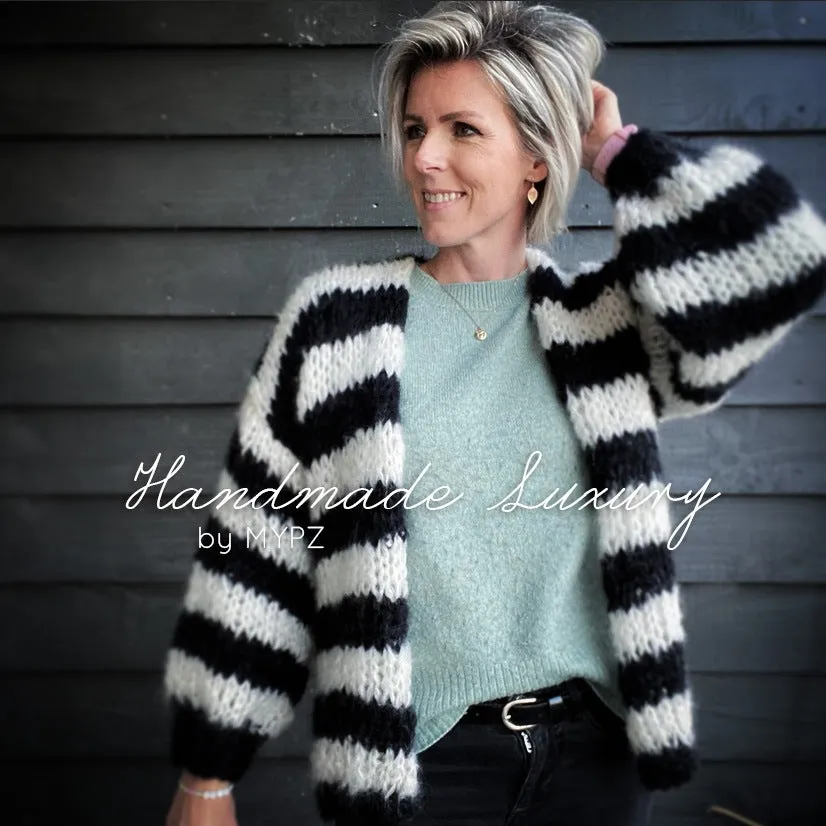 MYPZ Chunky Black & White Mohair Cardigan
