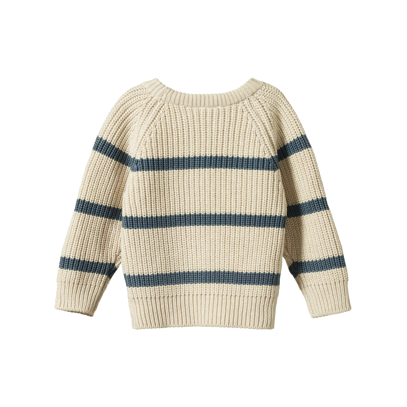 Nature Baby Billy Jumper - Oatmeal Marl/Sky Blue Stripe