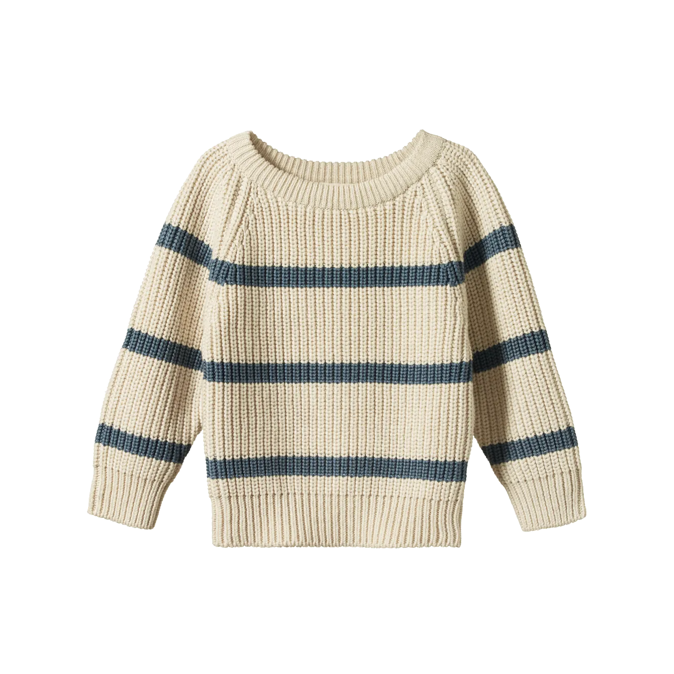 Nature Baby Billy Jumper - Oatmeal Marl/Sky Blue Stripe