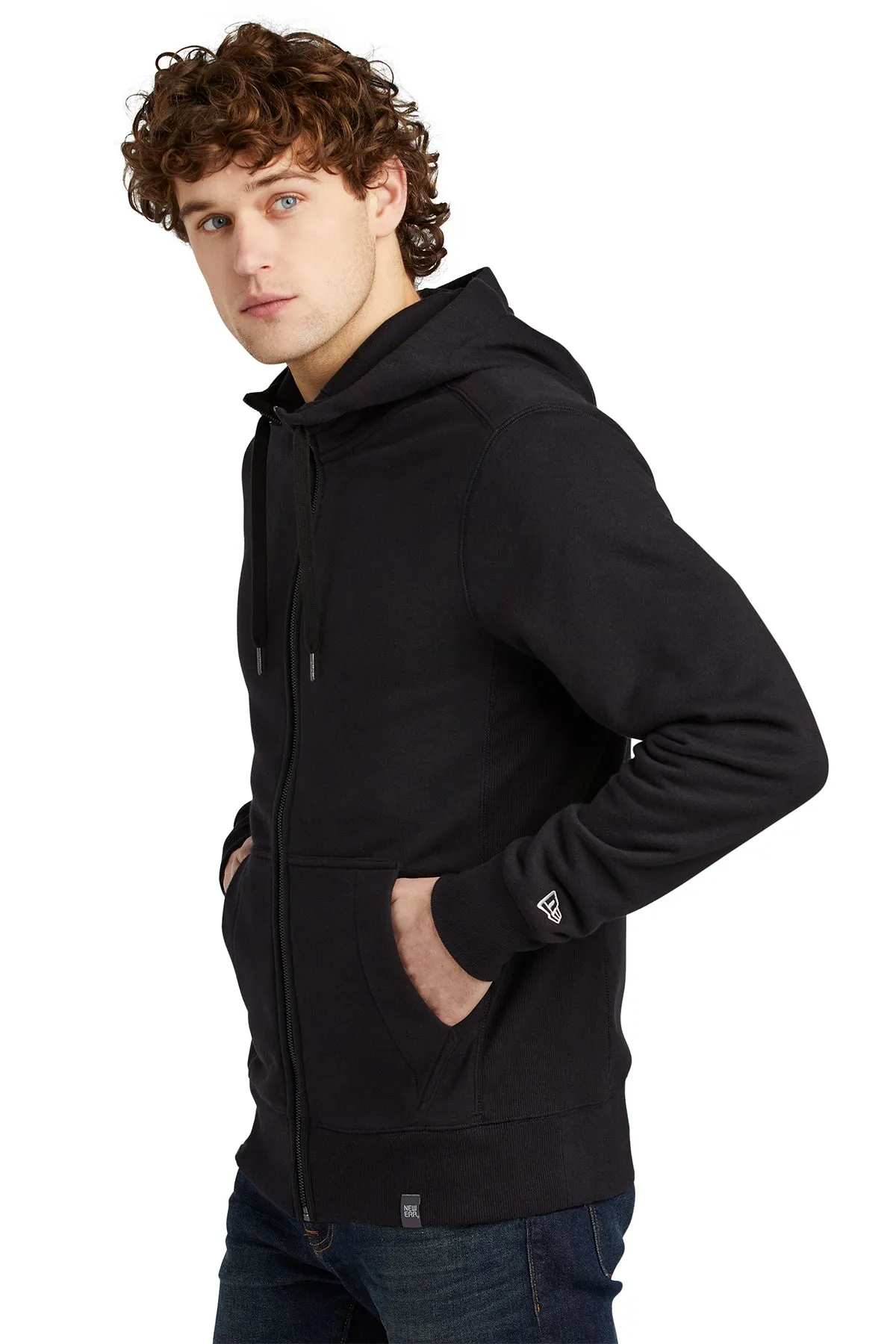 New Era French Terry Custom Zip Hoodies, Black