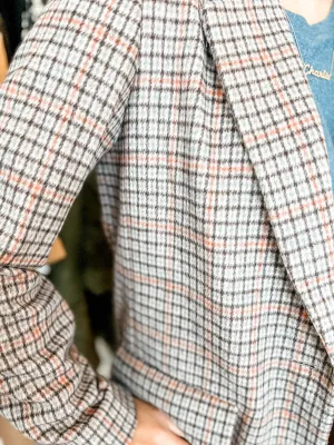 Oversized Wool Check Blazer