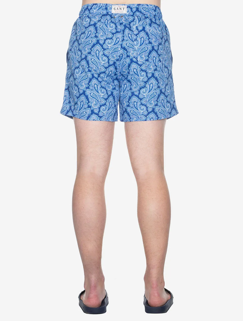 Paisley Print Swim Shorts College Blue