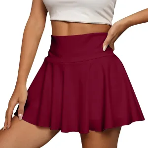 Pleated Tennis Skirts for Women High Waisted Golf Skorts Tummy Control Skirts with Shorts Pockets Lightweight