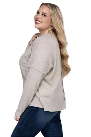 Plus Ribbed Brushed Melange Hacci Sweater