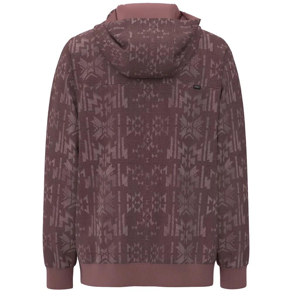 "Mesa" Hoody Maroon w/Aztec Pattern