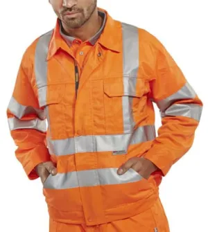 Railway Spec Hi Vis Jacket With Multi Pockets & Teflon Coating RIS 3279 -Beeswift Rsj