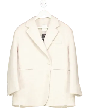 Sandro Cream Oversized Wool Blend Coat UK 8