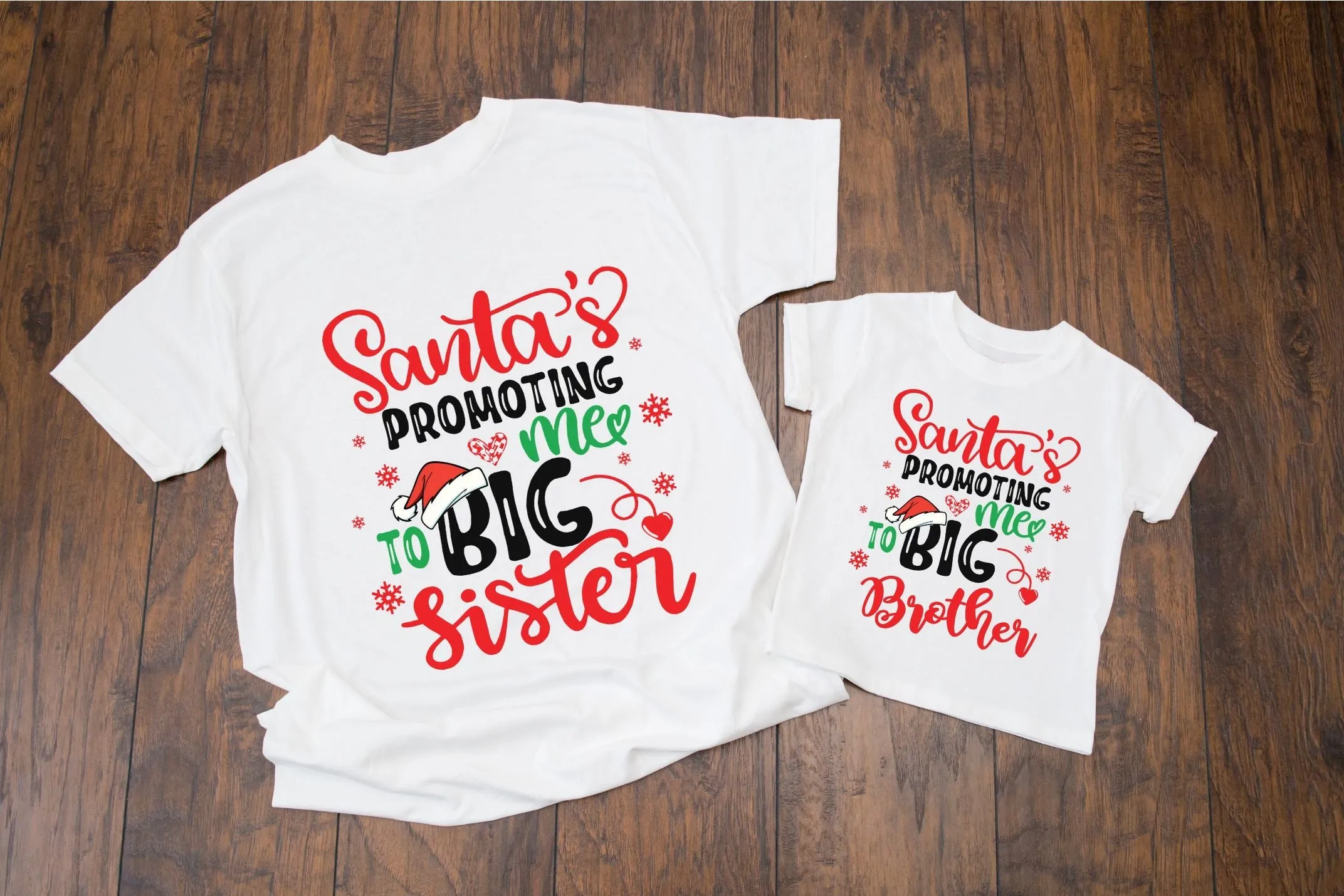 Santa is Promoting me to Big Sister, Big Brother announcement T-shirt - I'm going to be a big sister or brother announcement