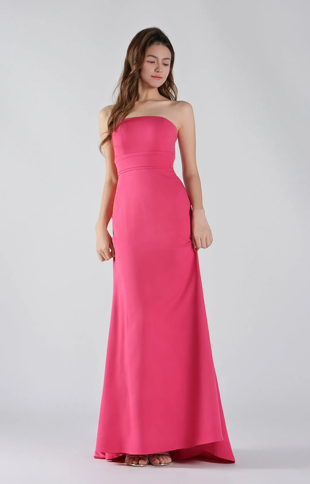 Strapless Sheath Waist Bowknot Wrap Hip Fishtail Dresses