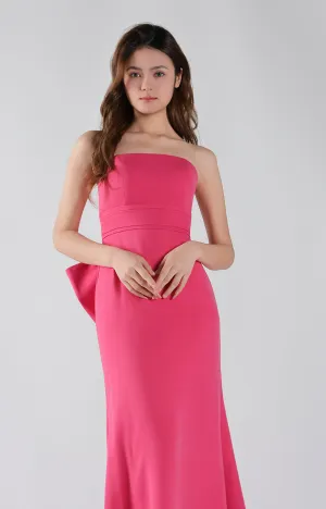 Strapless Sheath Waist Bowknot Wrap Hip Fishtail Dresses