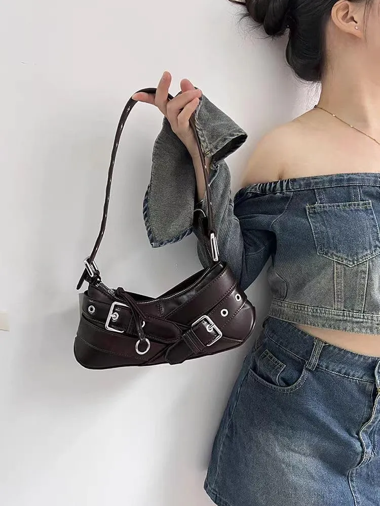 Studded Purse Y2k Purse Small Shoulder Bag for Women Vegan Leather Bag Grunge Purse Aesthetics Bag