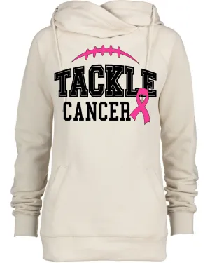 Tackle Cancer Simple Pink Out Tackle Cancer Football Cowl Double Hood Top