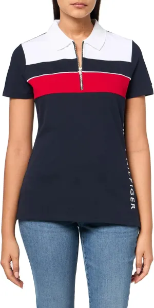 Tommy Hilfiger Women's 1/4 Zip Collared Polo Shirt