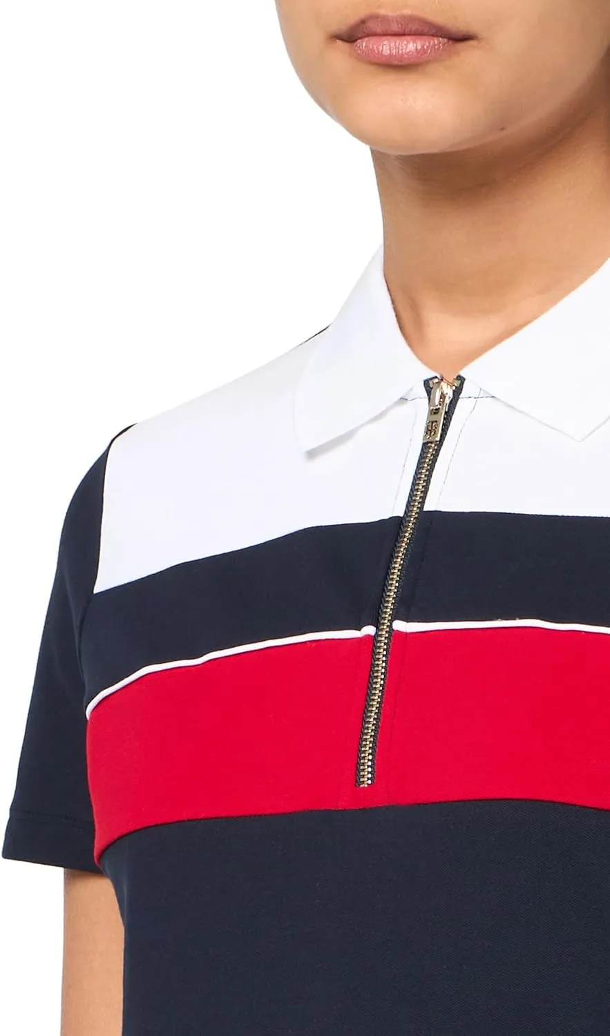 Tommy Hilfiger Women's 1/4 Zip Collared Polo Shirt