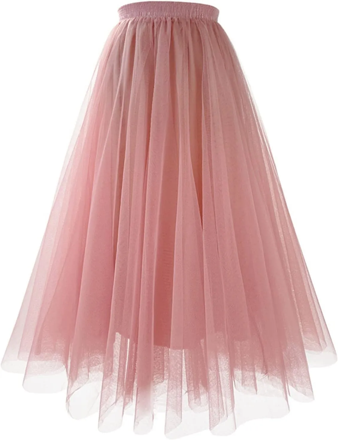 Tulle Skirts for Women Lightweight Mesh Casual Fashion Skirt High Waisted Elastic Party Skirts Puff Dance Skirt