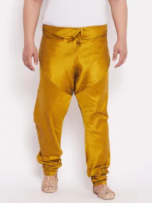 VASTRAMAY Men's Mustard Cotton Silk Pyjama