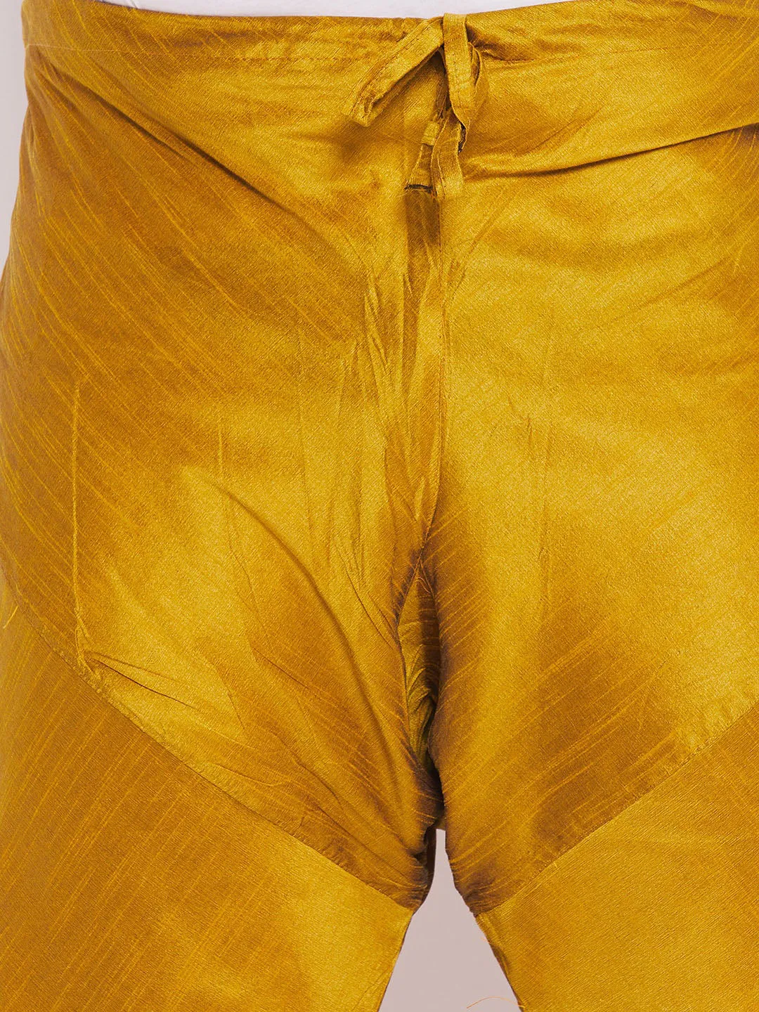 VASTRAMAY Men's Mustard Cotton Silk Pyjama