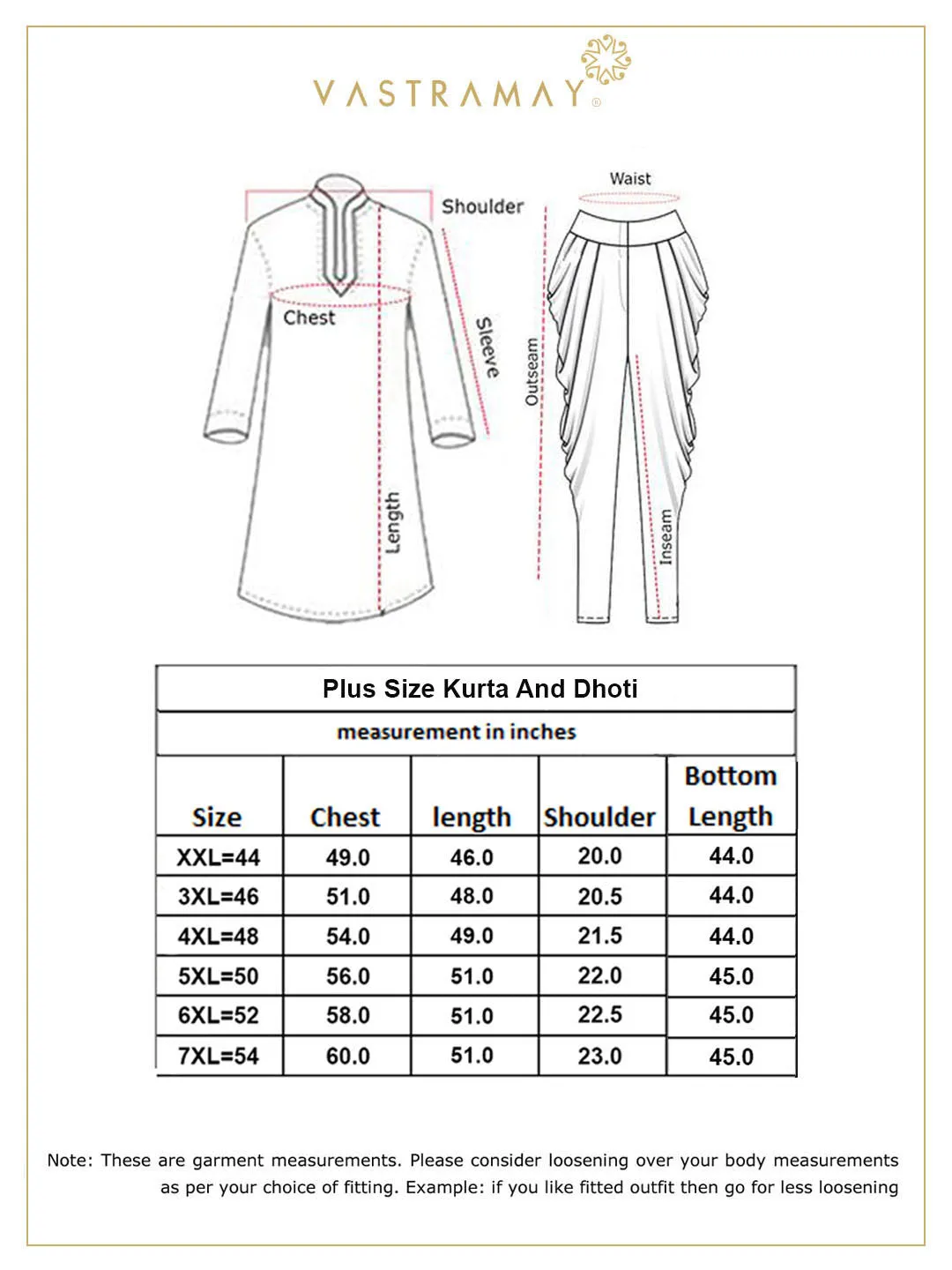 VASTRAMAY White Cotton Kurta And Dhoti Set