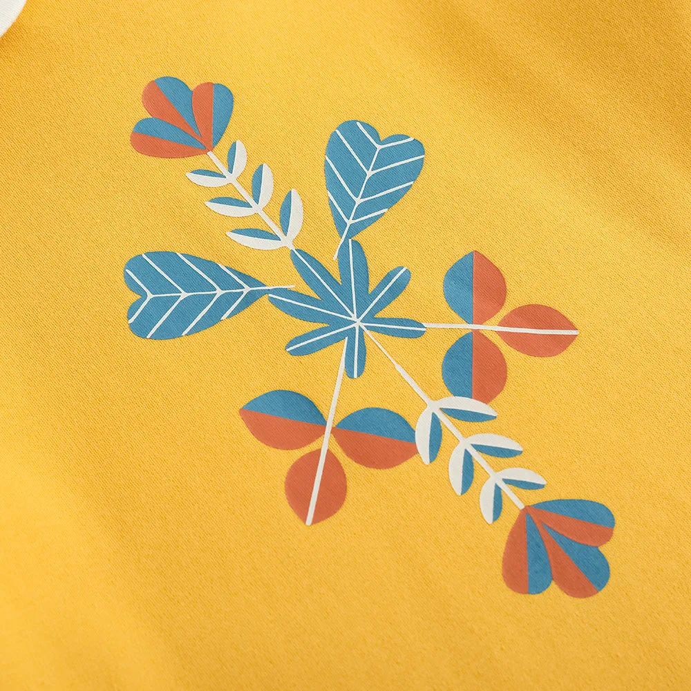 Vauva FW23 - Girls Floral Pattern Cotton Tops (Yellow)