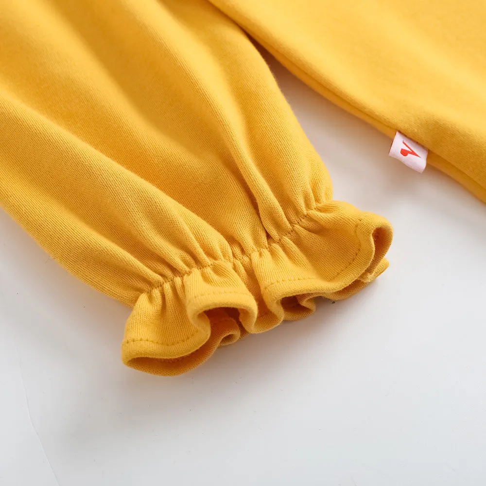 Vauva FW23 - Girls Floral Pattern Cotton Tops (Yellow)