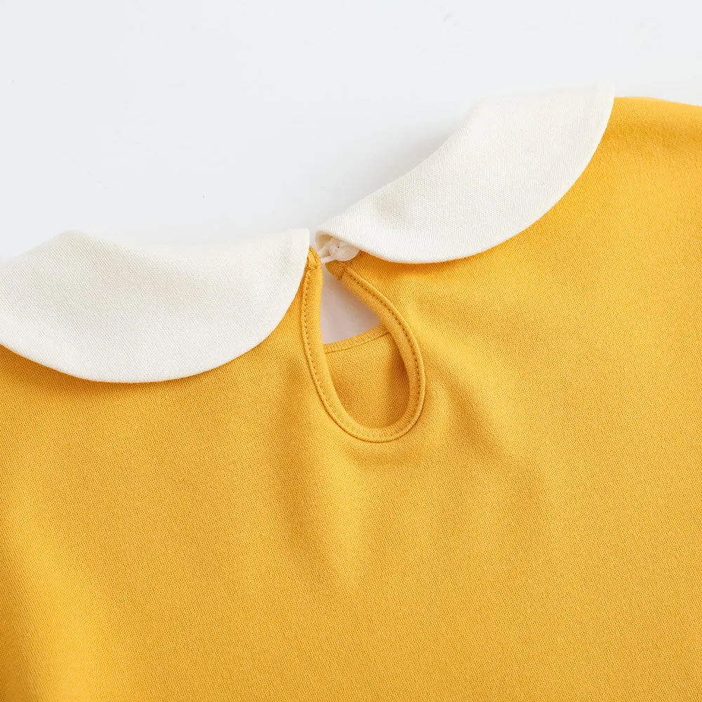 Vauva FW23 - Girls Floral Pattern Cotton Tops (Yellow)