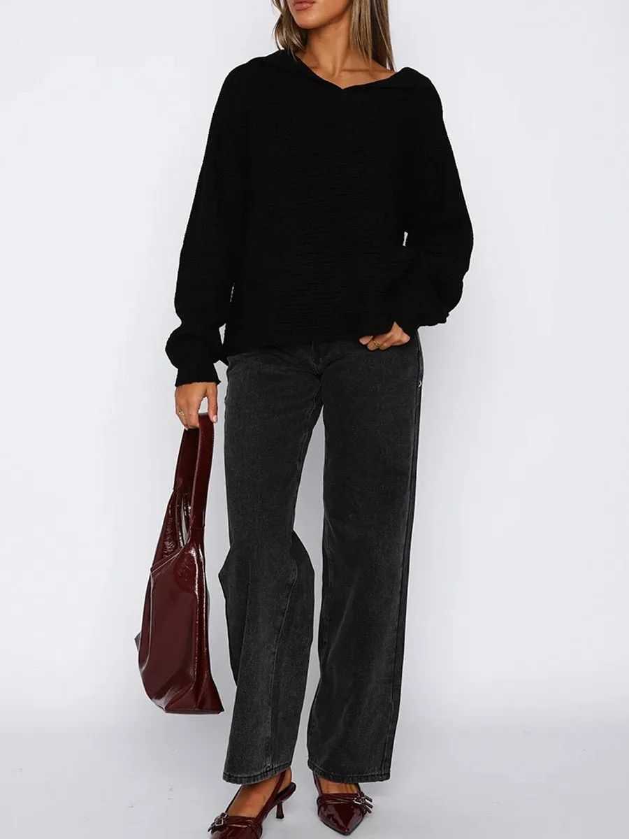 Versatile Long-Sleeve Pullover Sweater for Everyday Wear