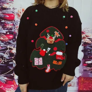 Wenkouban-Christmas Thanksgiving outfits_Christmas Handmade Decoration Tree Closet Staples Work Pullover Christmas Sweater