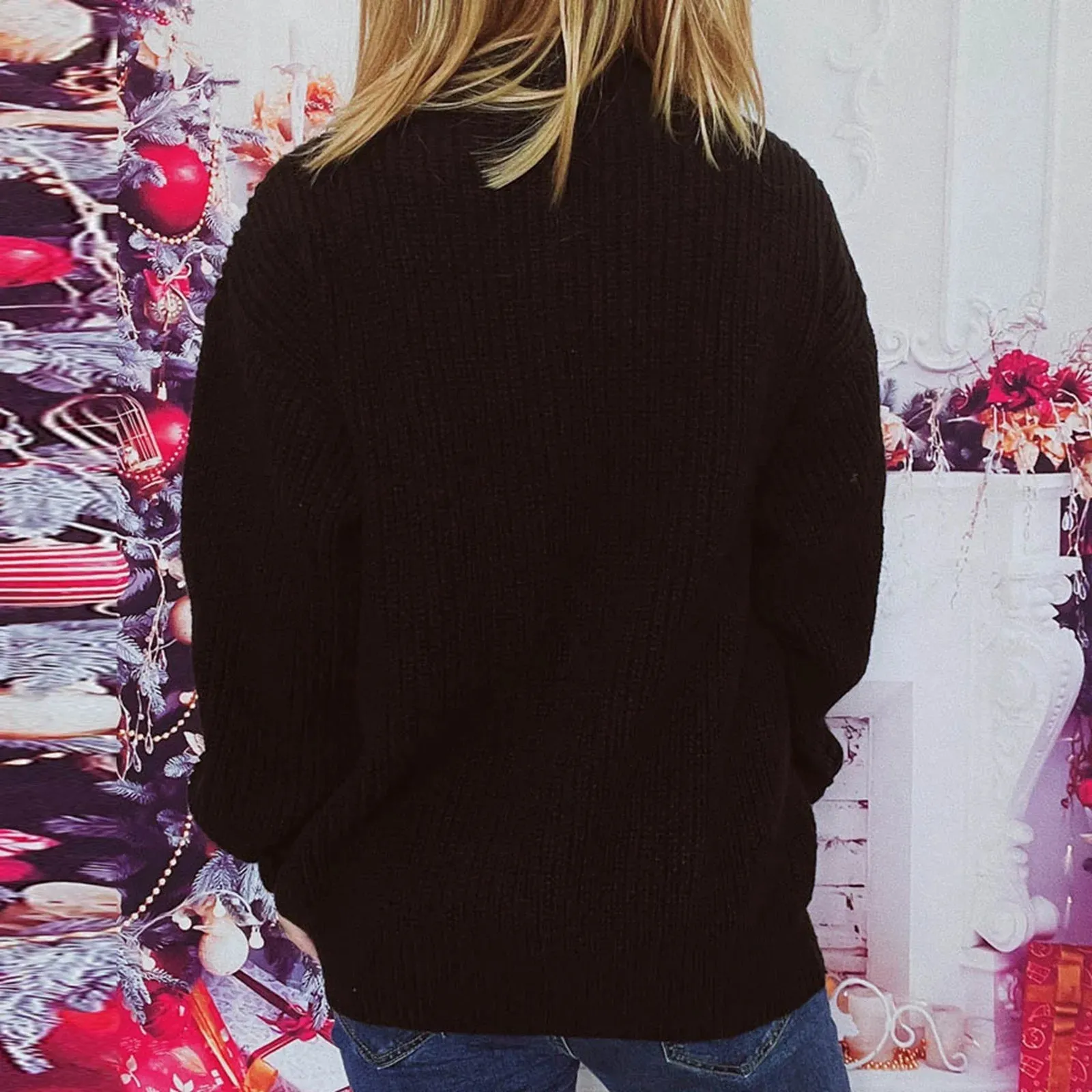 Wenkouban-Christmas Thanksgiving outfits_Christmas Handmade Decoration Tree Closet Staples Work Pullover Christmas Sweater