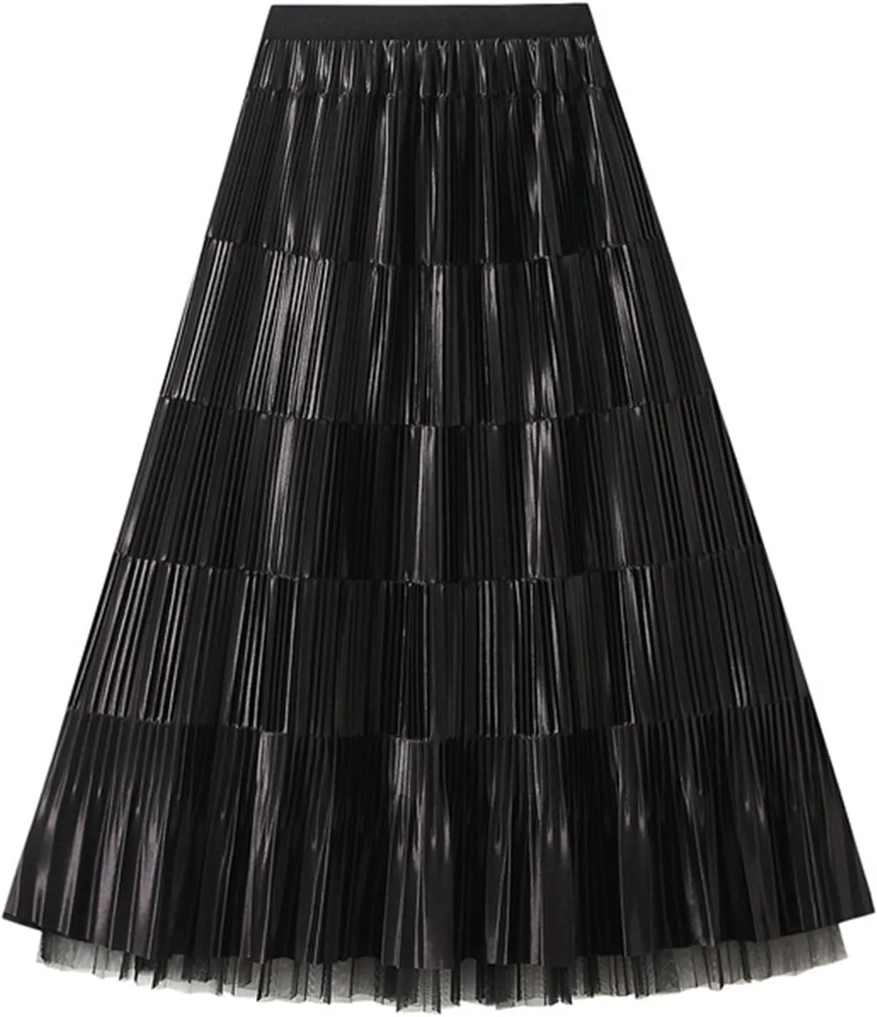 Women Mid Length Skirt Dance Party A Line High Waisted Reversible Tulle Skirt Holiday Party Midi Wrap Skirt with
