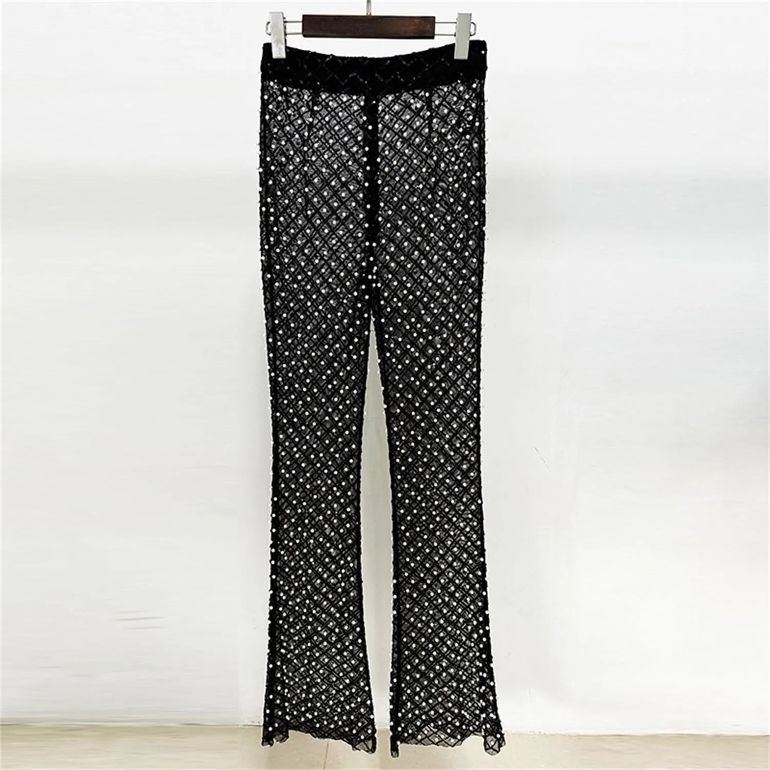 Women's 2 Pieces Blazer Pants Suit Sets Hollow Out Flowers Appliques Pearls Beaded Wedding Party Outfits