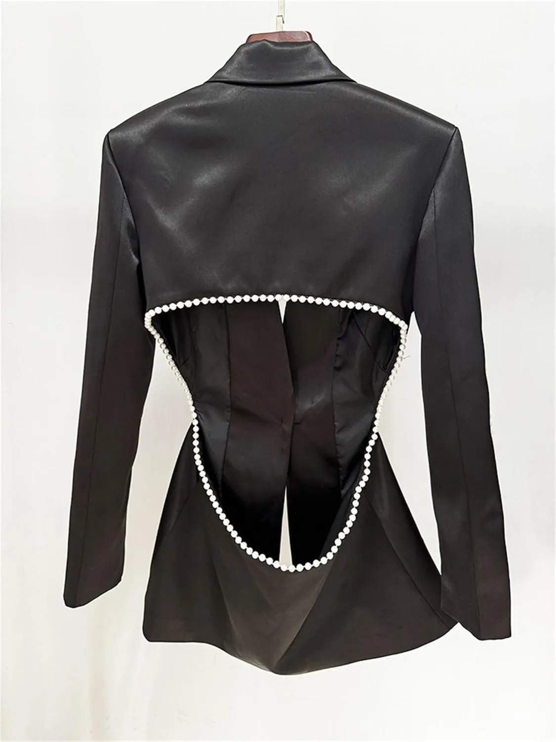 Women's 2 Pieces Blazer Pants Suit Sets Hollow Out Flowers Appliques Pearls Beaded Wedding Party Outfits