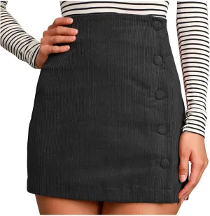 Womens Corduroy Skirt Fall Winter High Waisted Short Pencil Bodycon Skirt Vintage Cute Y2k Mini Skirts