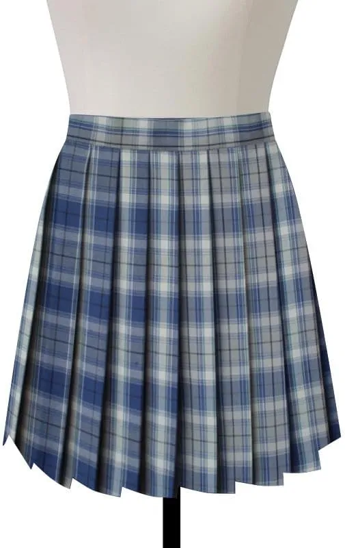 Women's Pleated Mini Skirts and Tie 3 Piece Sets Sexy Cute Plaid Skirt High Waisted A-Line Swing Lingerie Skirt