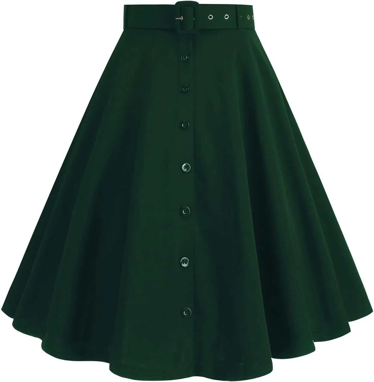 Women's Pleated Mini Skirts Casual Belted Button Down Business Work High Waist School Uniform Cheerleader Skirt