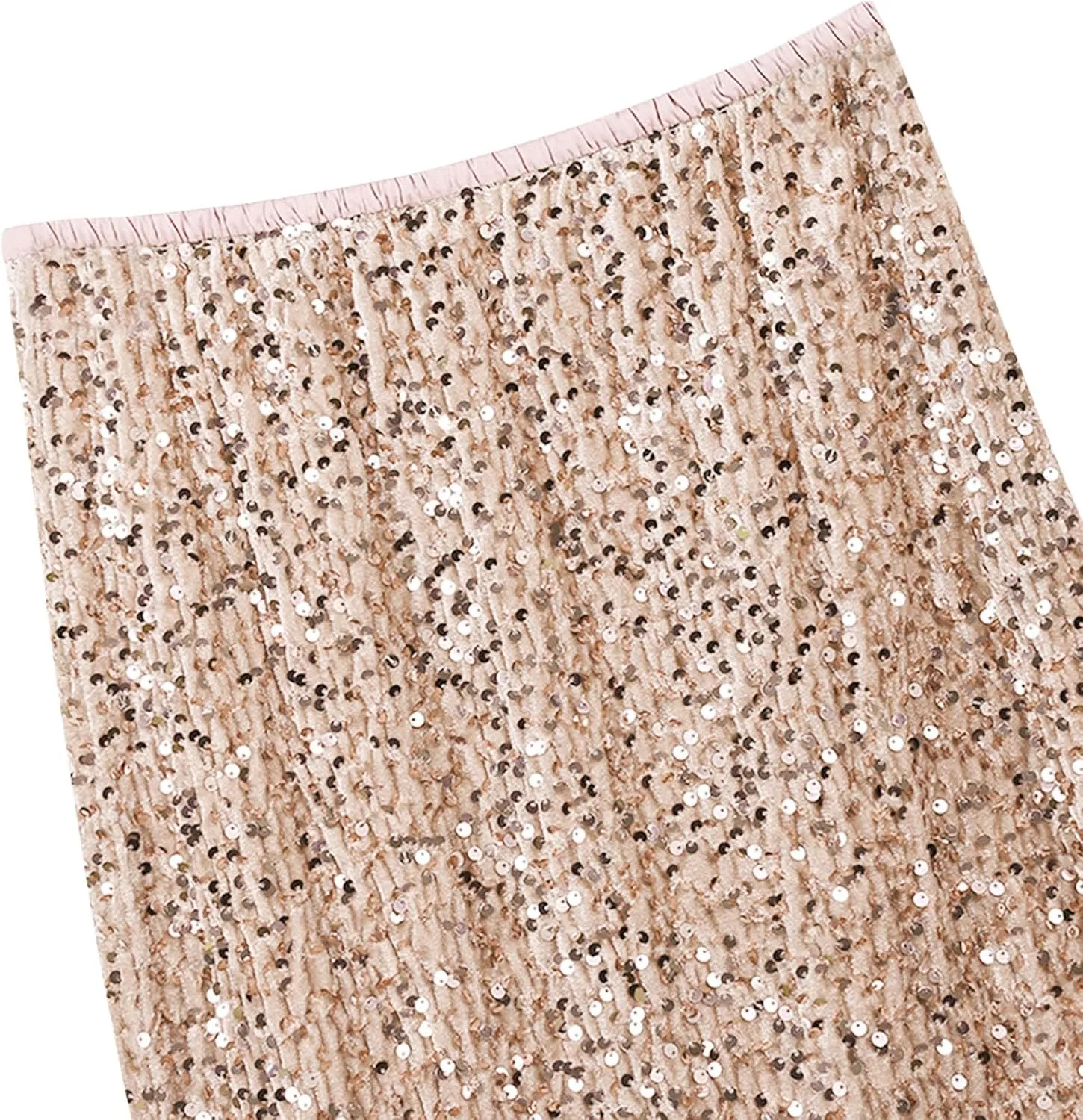 Women's Sequin Maxi Skirts Elastic High Waist Bodycon Long Mermaid Skirt Flared Wedding Party Formal Prom Skirts