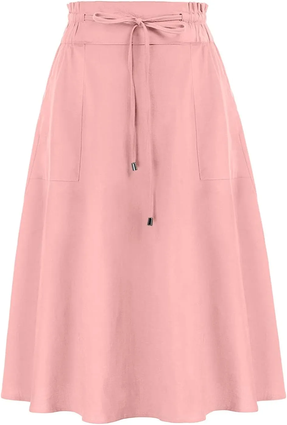 Womens Skirts Women Elastic High Waist Boho Maxi Skirt Casual Drawstring A Line Long Skirt Women's Midi Skirt