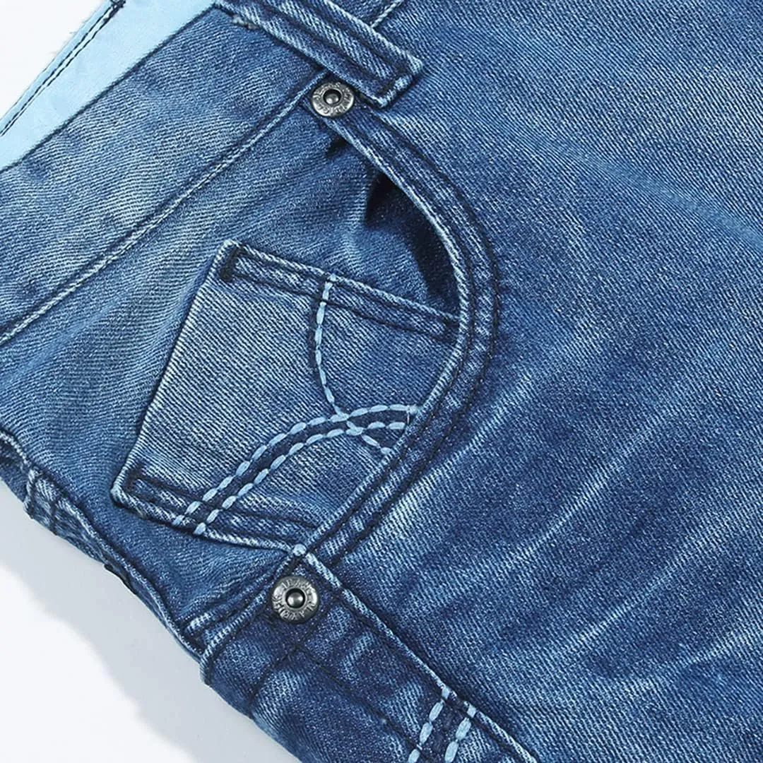 XYGJZ Mens Baggy Jeans Plus Size Hip Hop Wide Straight Leg Loose Fit Denim Pants for Big Fat Men